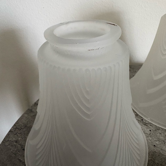 Elegant Frosted Glass Lamp Shades Set of 4 Bell Shaped Ceiling Fan Table Lamp - Picture 9 of 15